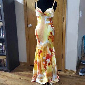 Floral Maxi Dress in Yellow and Orange